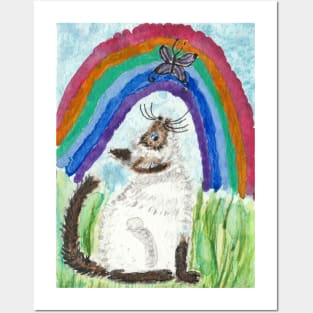 Siamese cat kitten  rainbow Posters and Art
